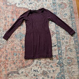 LOFT Rich Magenta Long Sleeve Sweater Dress